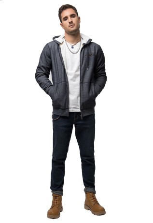 Poleron Con Capucha Full Zipper Gris Soviet