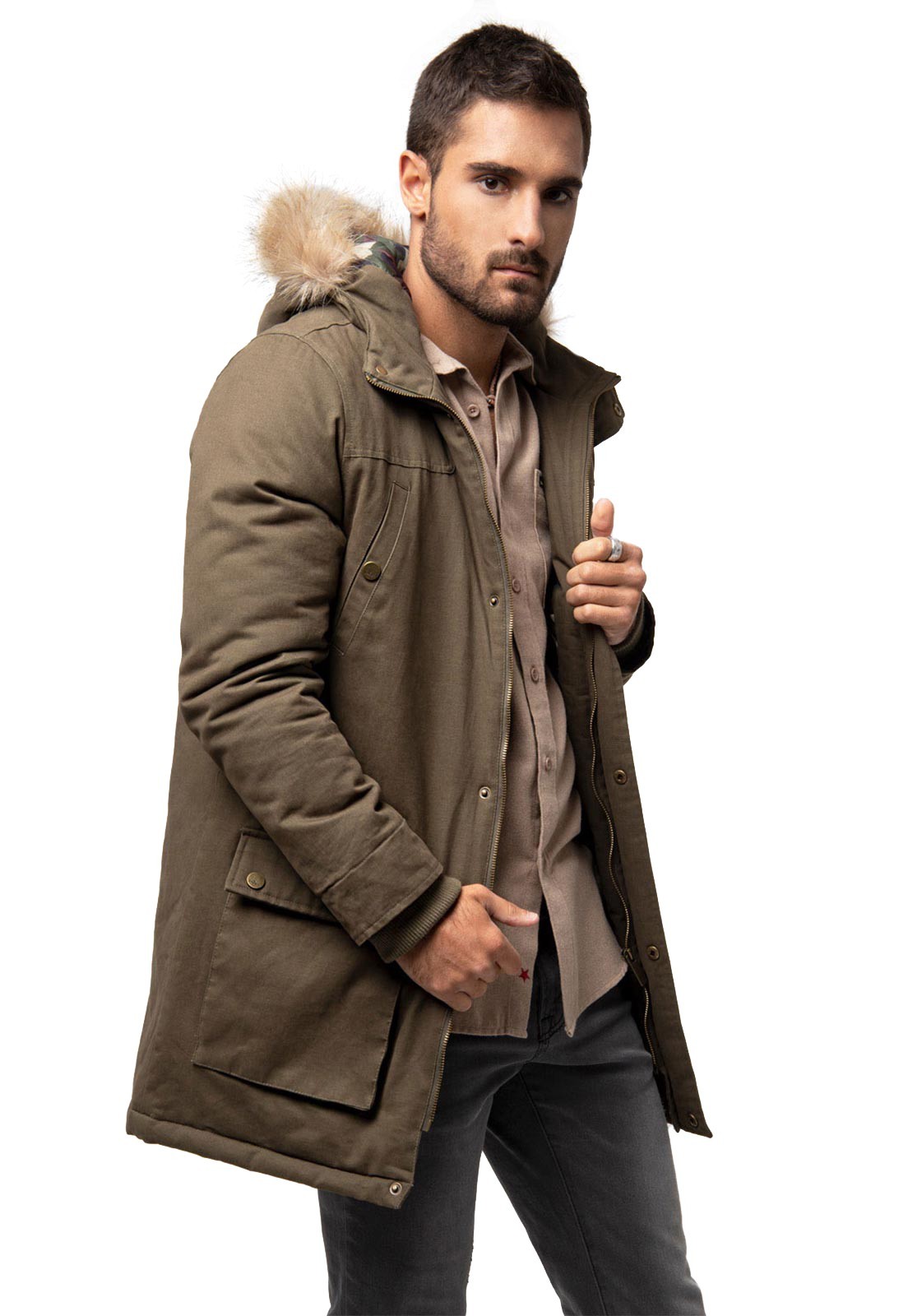 Chaqueta Militar Con Capucha Verde Soviet