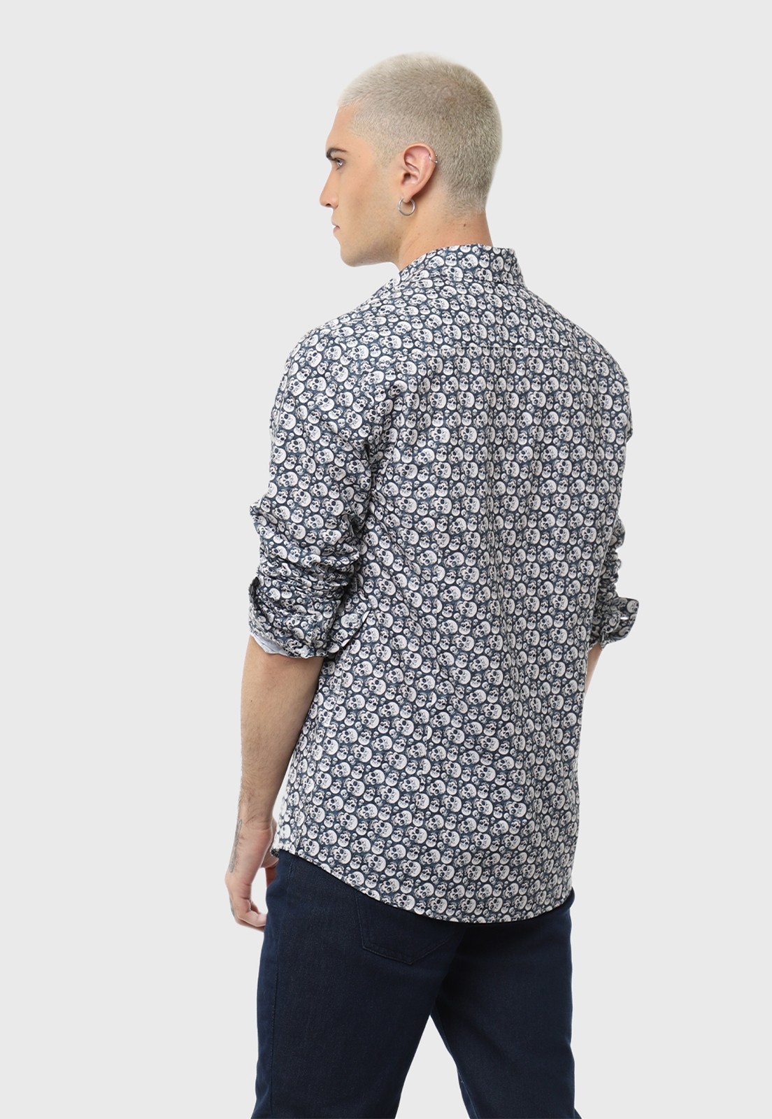 Camisa Casual Print Calaberas Soviet