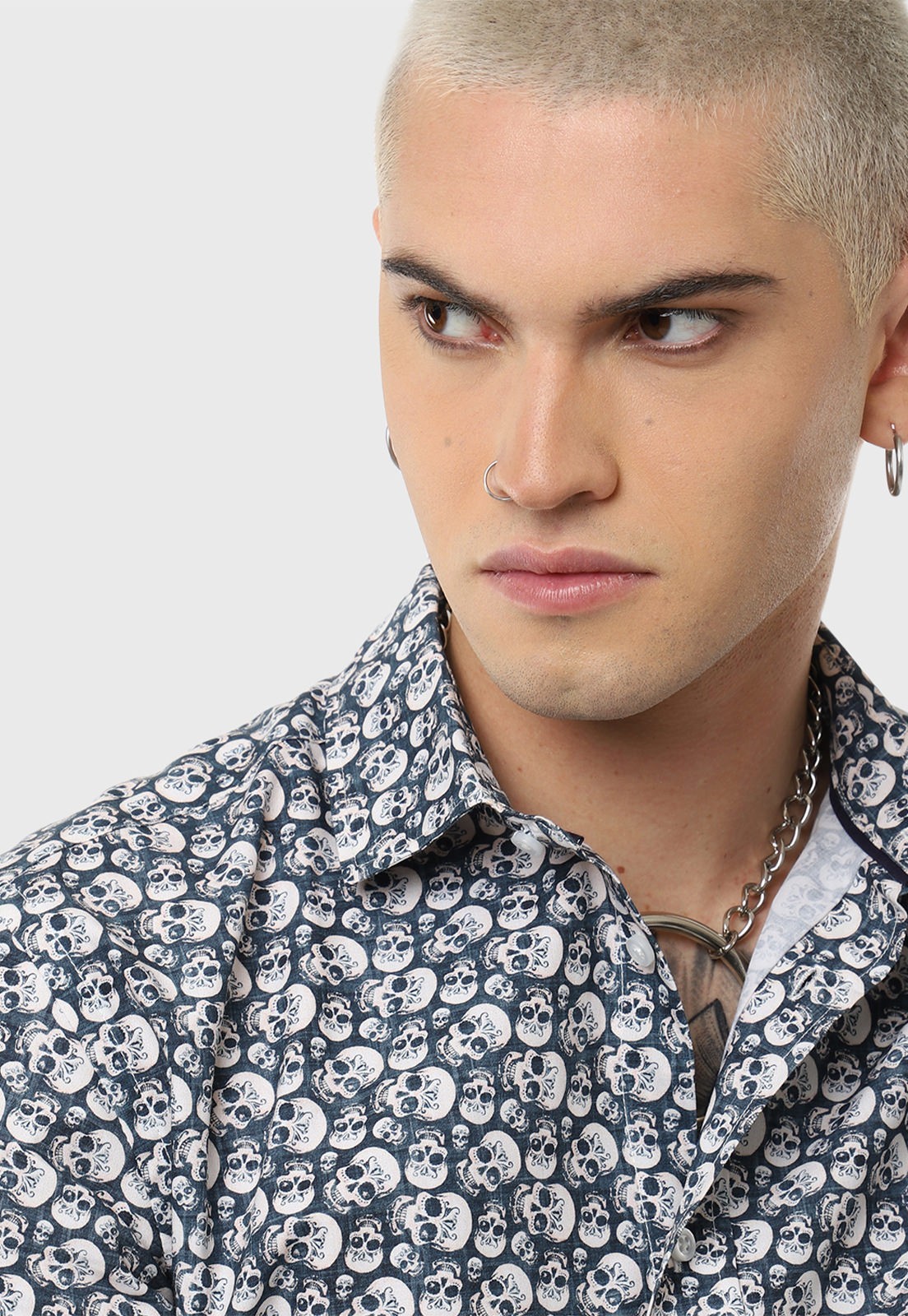 Camisa Casual Print Calaberas Soviet