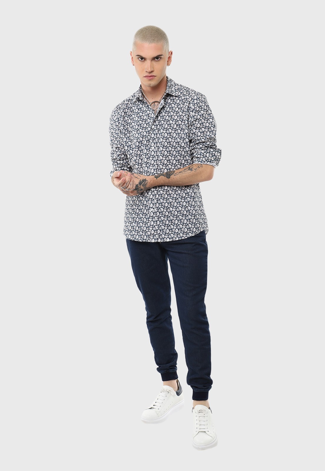 Camisa Casual Print Calaberas Soviet