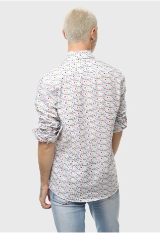 Camisa Casual Print Fondo Marino Soviet