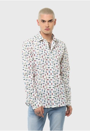 Camisa Casual Print Autos Soviet