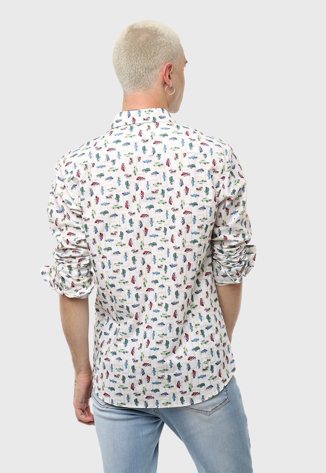 Camisa Casual Print Autos Soviet