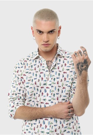 Camisa Casual Print Autos Soviet