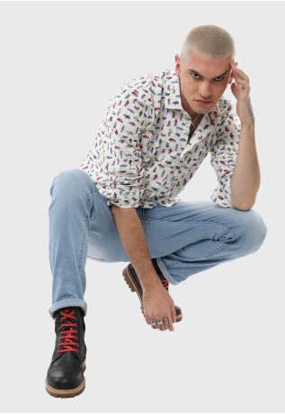 Camisa Casual Print Autos Soviet