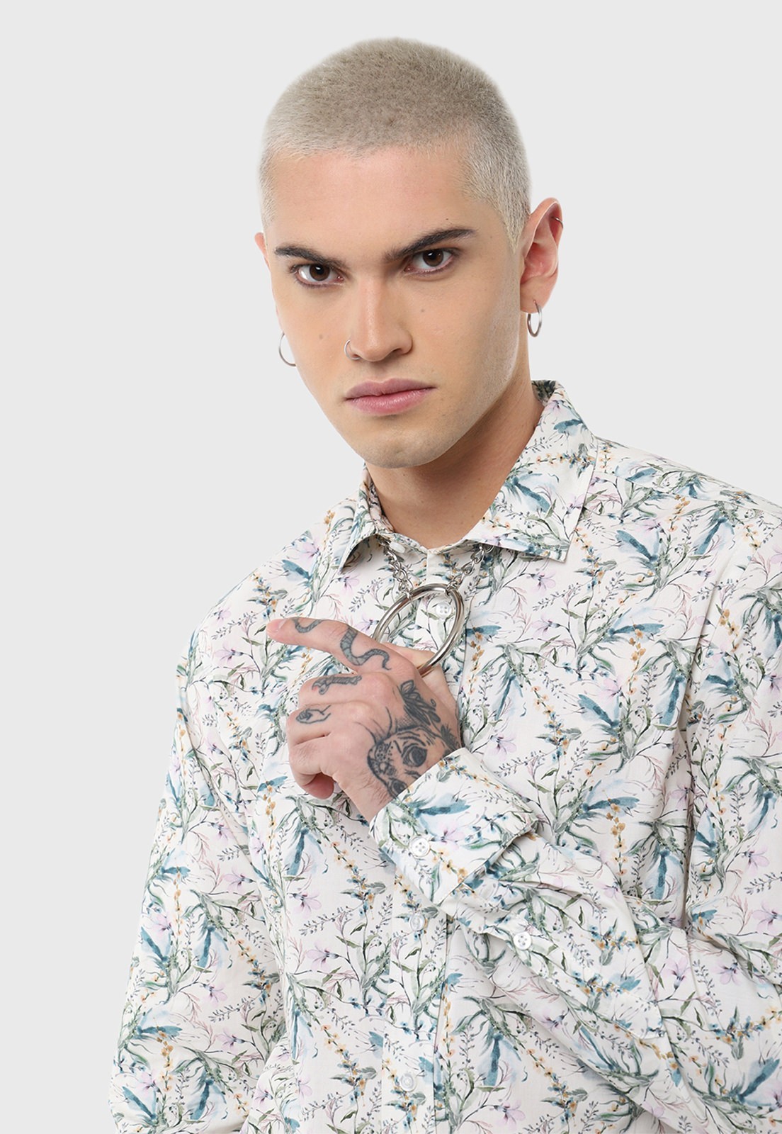 Camisa Casual Print Flores Soviet