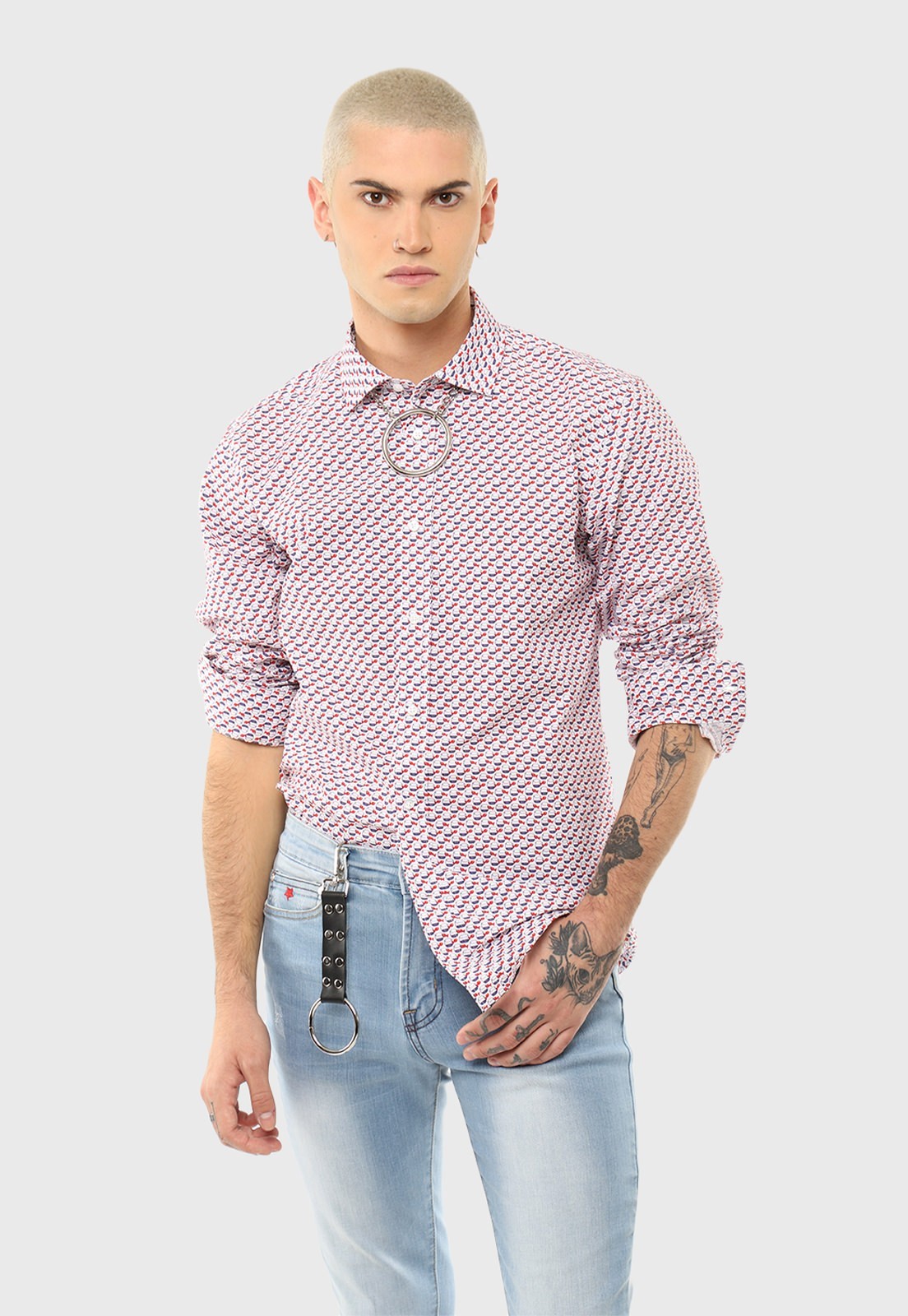 Camisa Casual Print Pez Soviet