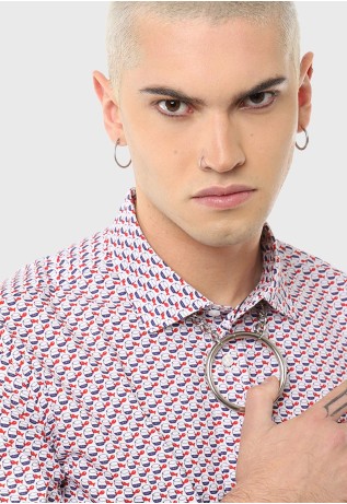 Camisa Casual Print Pez Soviet