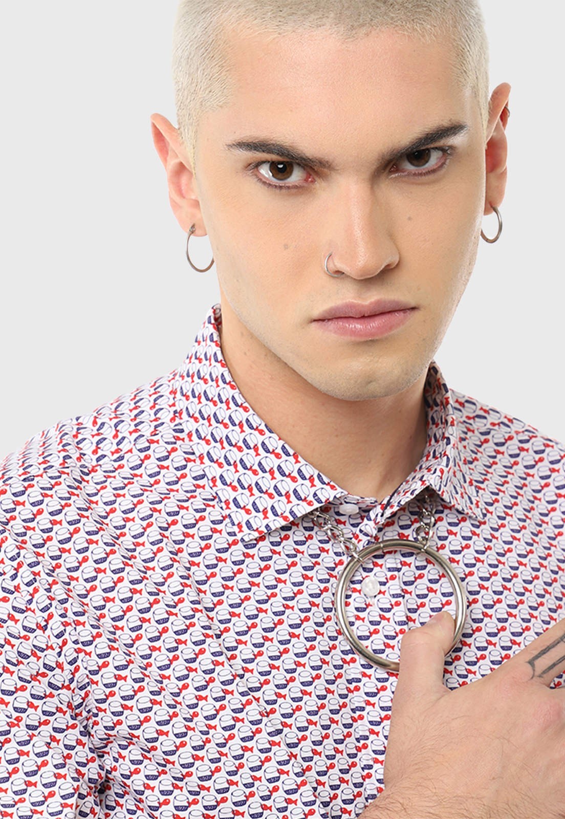 Camisa Casual Print Pez Soviet