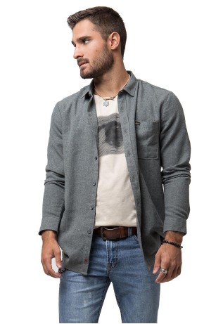 Camisa Lisa Manga Larga Acero Soviet