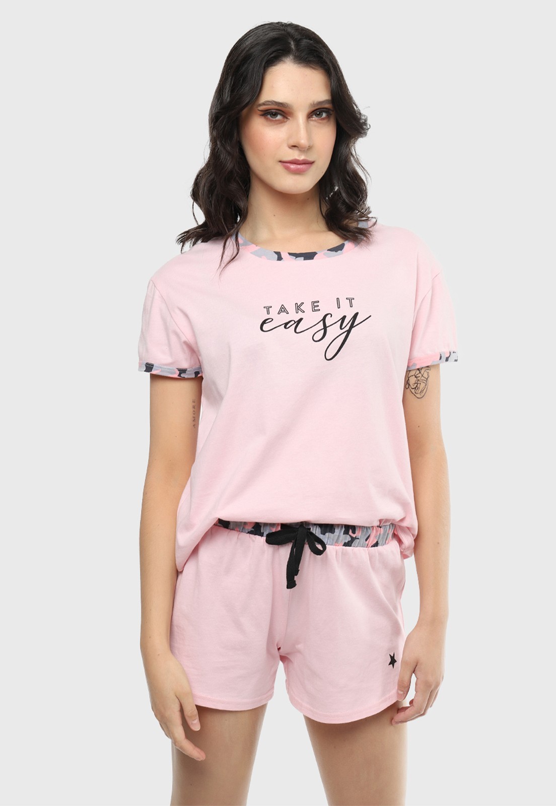 Pijama Conjunto Manga Corta Pantalón Corto
