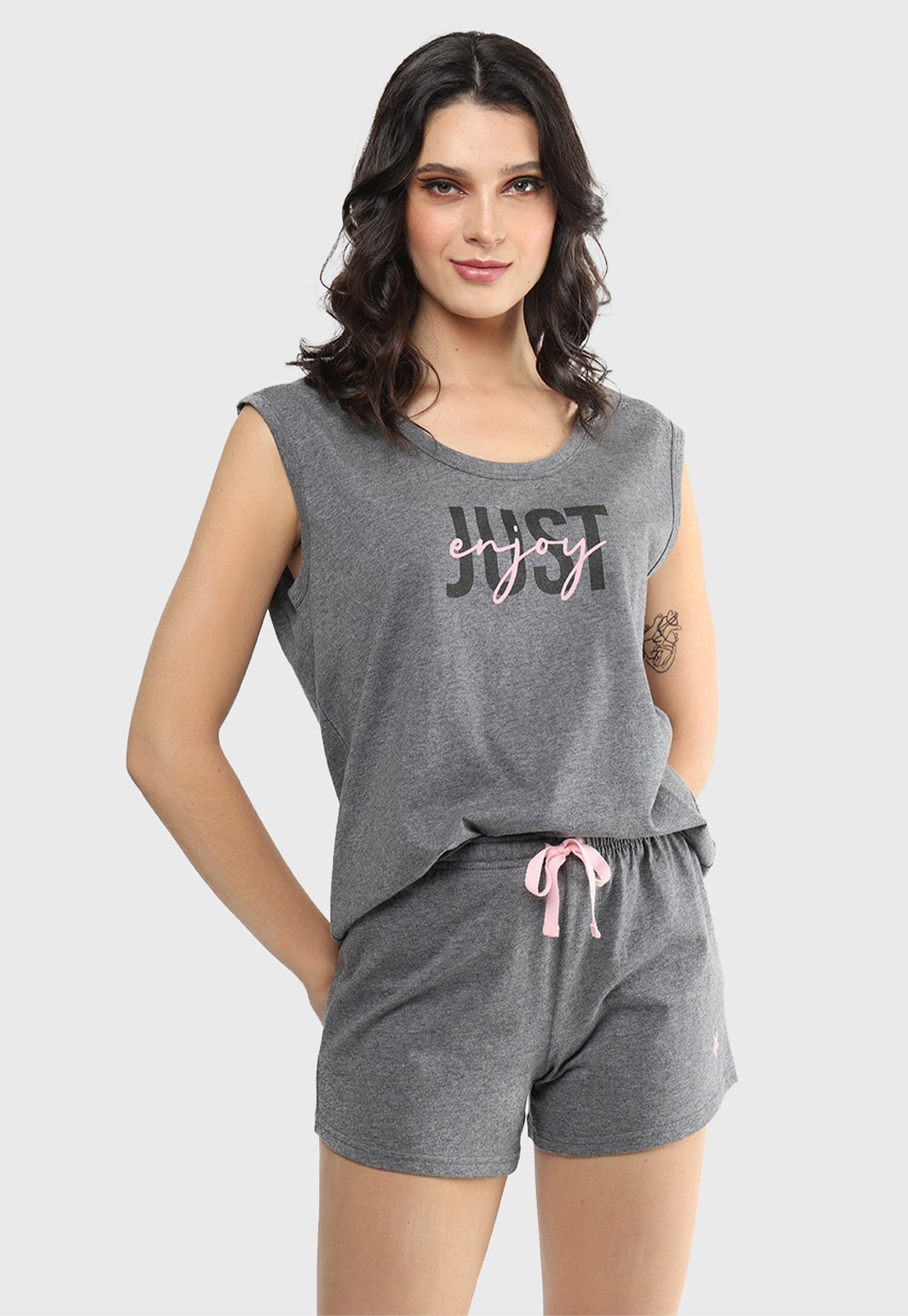 Pijama Conjunto Sin Mangas Pantalón Corto