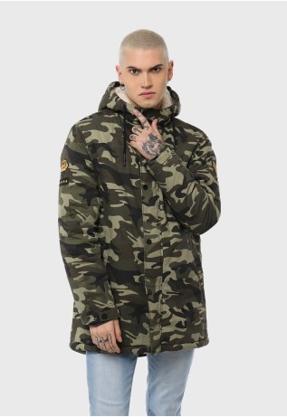 Chaqueta Larga Con Gorro Casual Soviet